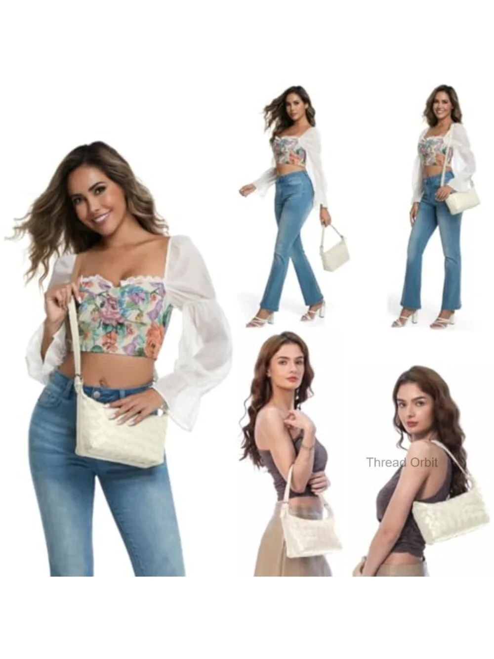 Woven Faux Leather Hobo Bag Crossbody Shoulder Handbag with Zipper